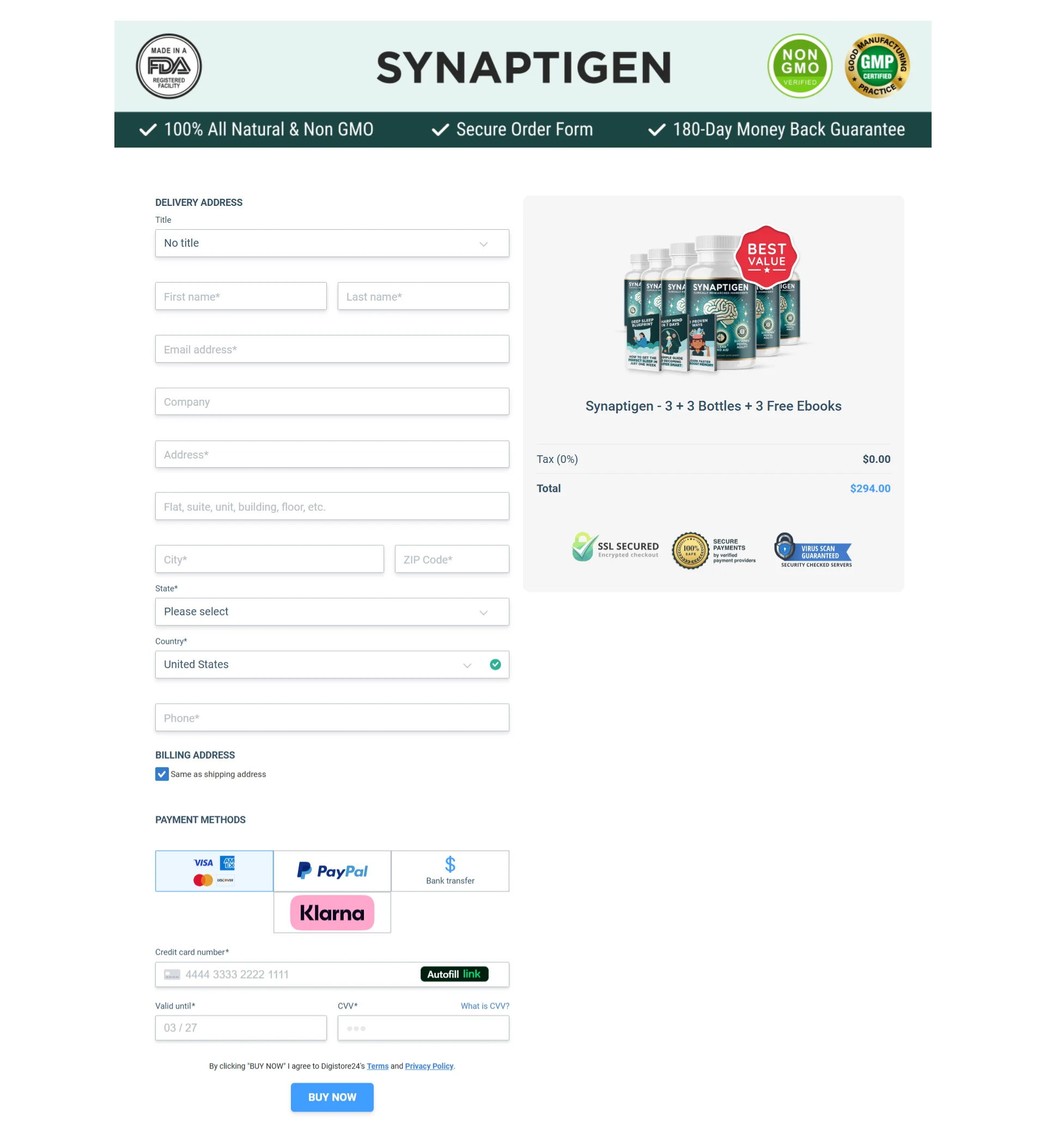 Memozone order form